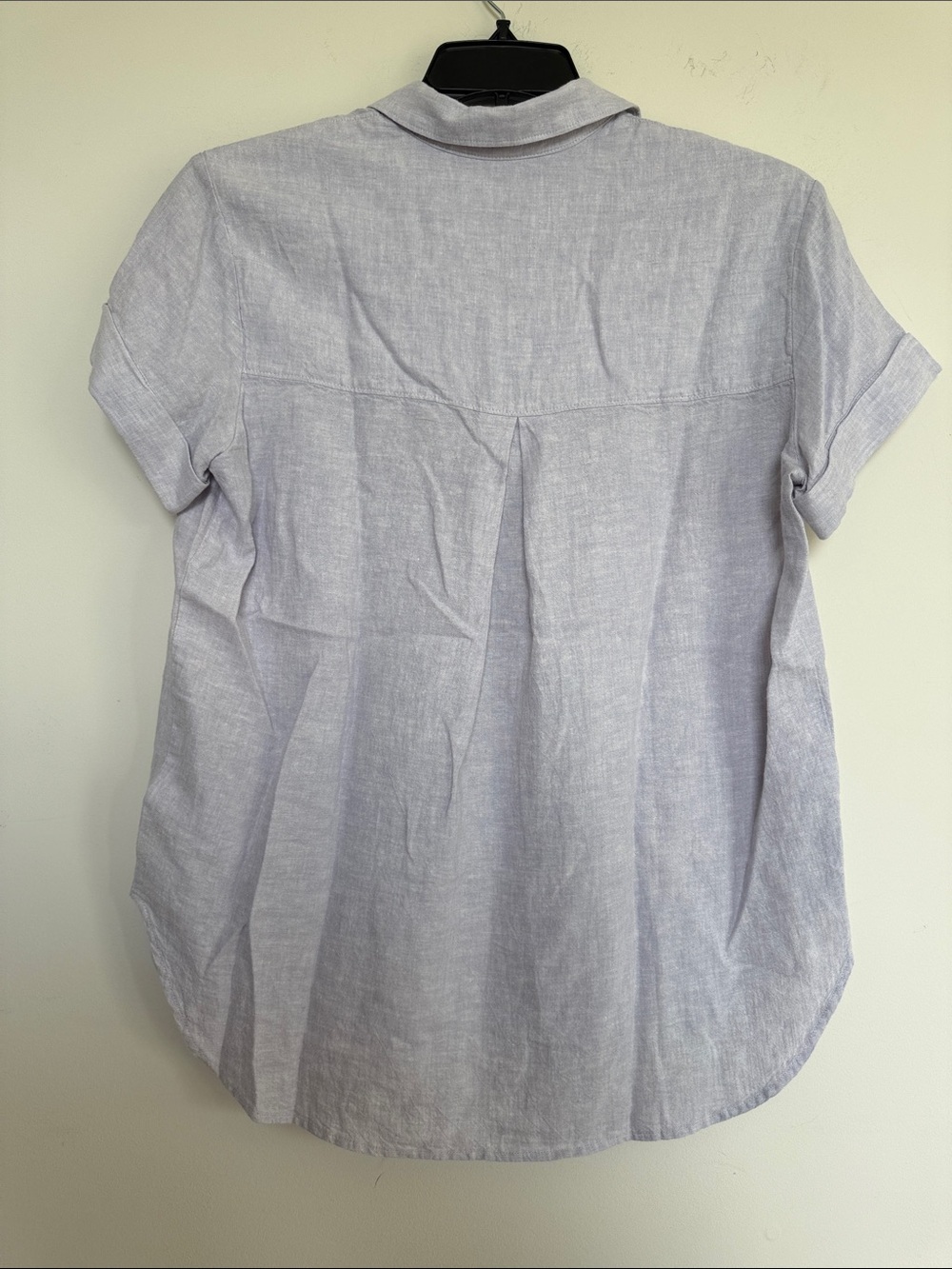 Madewell Lavender Short Sleeve Linen-Blend Top - Picture 5 of 8